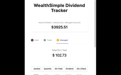 WealthSimple Dividend Tracker