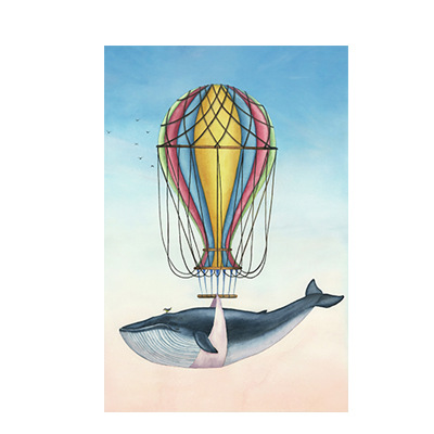 Title 4, Simple Cartoon Whale Poster, Frameless Decorati...
