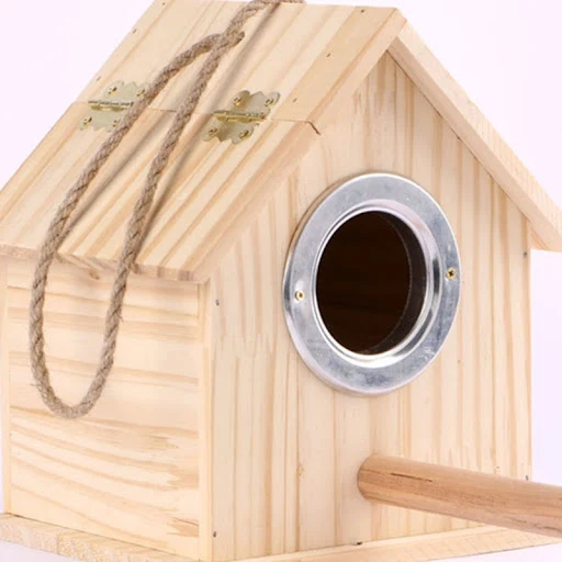 Bird Breeding Box Hanging Wood Nest Parrot House Cage Mating Box for Lovebird