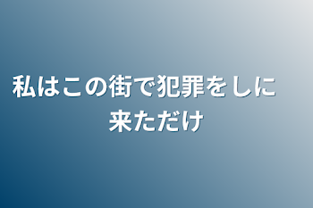 私はこの街で犯罪をしに　来ただけ