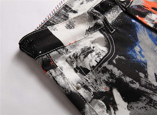 Title 4, Mens Floral Pants Digital Printing Slim Fit St...