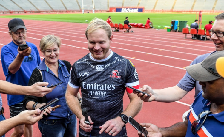 Ross Cronje of the Lions during the Emirates Lions Mixed Zone at Johannesburg Stadium on February 19, 2019 in Johannesburg, South Africa.