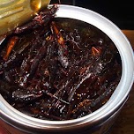 steamed grasshoppers in a can at Mr. Kanso in Osaka in Osaka, Japan 