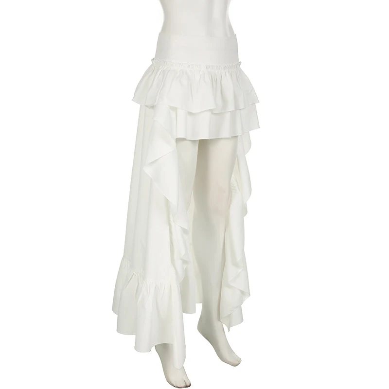 Abito Lungo Irregolare con Ruches Plissettate Stile Festa, perfetto per serate speciali, design unico, elegante e femminile, ideale per valorizzare la silhouette.
