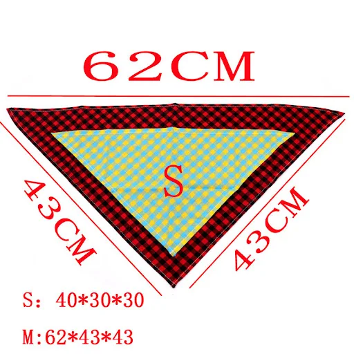 Classic Plaid Dog Bandana Bibs Pet Cat Scarf Triangular Head Scarf Accessories Neckerchief for Small Medium Large Dogs S