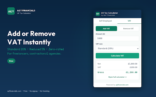 A&Y Financials — UK Tax Calculator screenshot 2