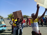 Miners protested in support of higher wages at the eKapa Mines. 

