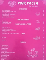 Pink Pasta menu 1