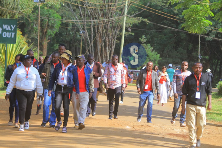 Delegates arriving for the Jubilee party's National Delegates Convention at Ngong Racecourse on May 22, 2023