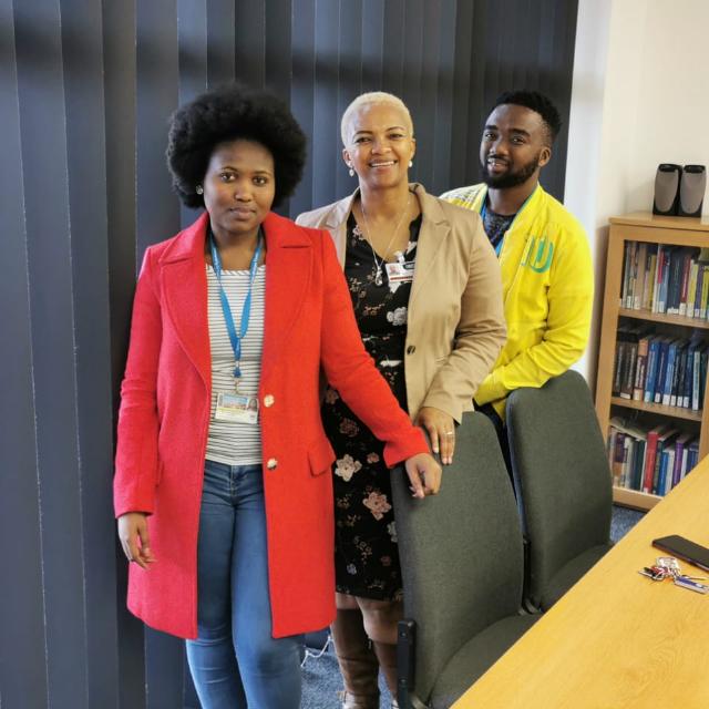 Linda Ngqengele from UCT, front, and Professor Zukiswa Zingela are part of the team of researchers who conducted the study. Pictured with them is UCT research assistant Xolisa Sigenu who has assisted in another study