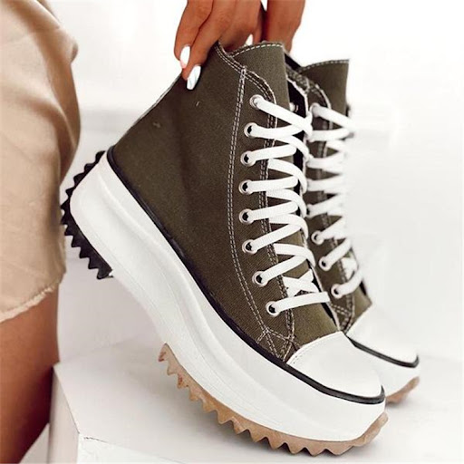 Title 7, Womens Viscose High-Top Platform Canvas Shoes,...