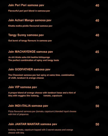 Jugaadi Adda menu 