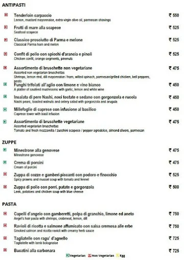 Incanto - The Zuri menu 