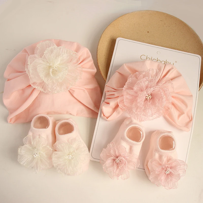 Title 1, Zomer bloemen baby beanie voor pasgeboren meisj...