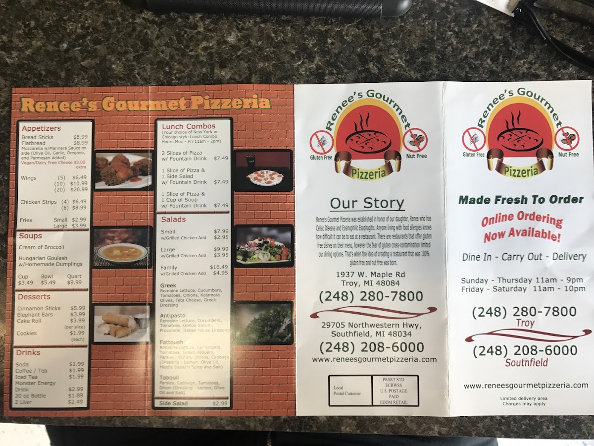 Gluten-Free at Renee's Gourmet Pizzeria