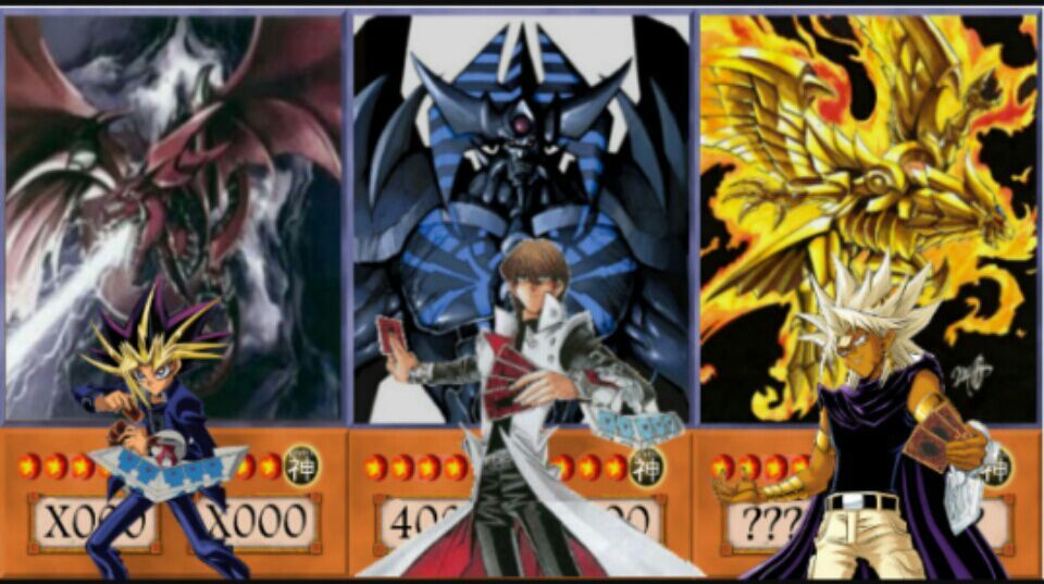 Image result for yugioh yami and all 3 god cards