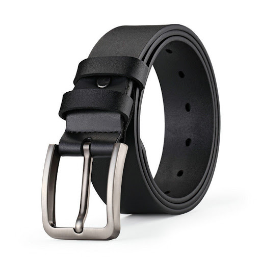 Title 4, Mens Single-Layer Perforated Leather Belt Brea...