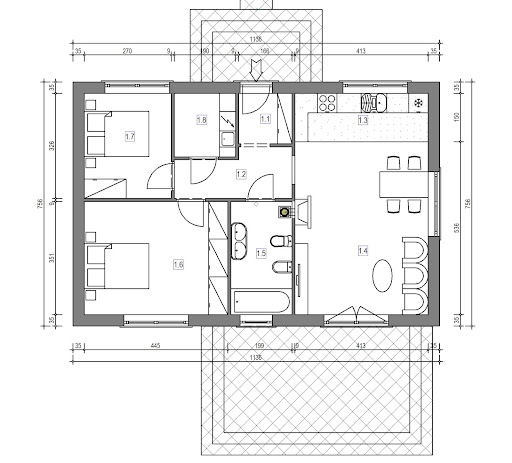 003 ES-M Domek Miodowy -M_70 - Rzut parteru