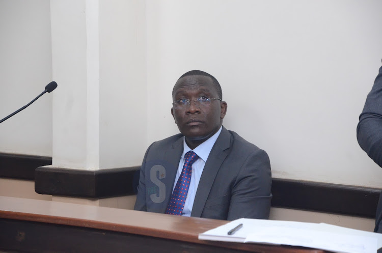 Bomas Ceo Peter Gitaa Koria at Milimani Anti-corruption court before chief magistrate Thomas Nzyuki during the plea taking on April 29, 2024./DOUGLAS OKIDDY