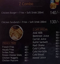 Z Cafe menu 2
