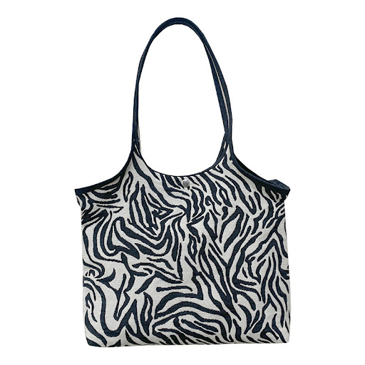Title 5, Dames canvas tas met zebraprint, grote capacite...