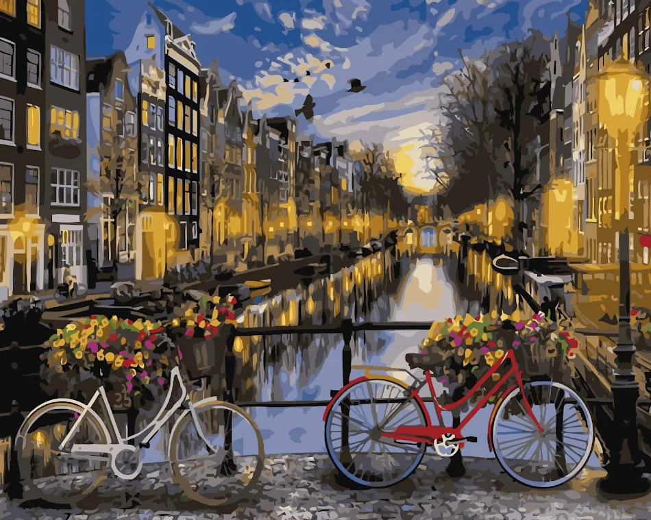 Paysage de peinture à l'huile numérique peint à la main. Embellissez votre intérieur avec une œuvre d'art unique. Capturez la beauté de la nature.