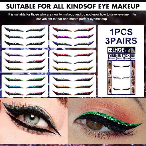 Title 7, Colored Diamonds Eyelid Line Sticker Waterproof...