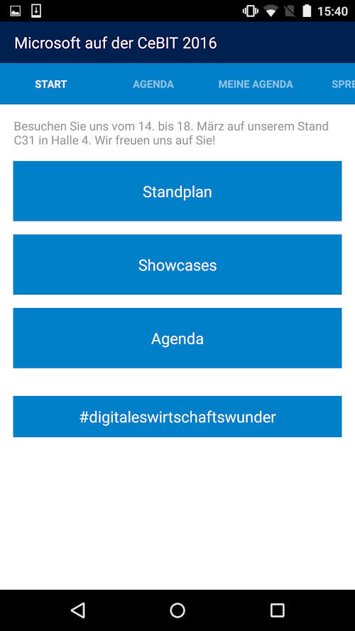 Android application Microsoft auf der CeBIT 2016 screenshort