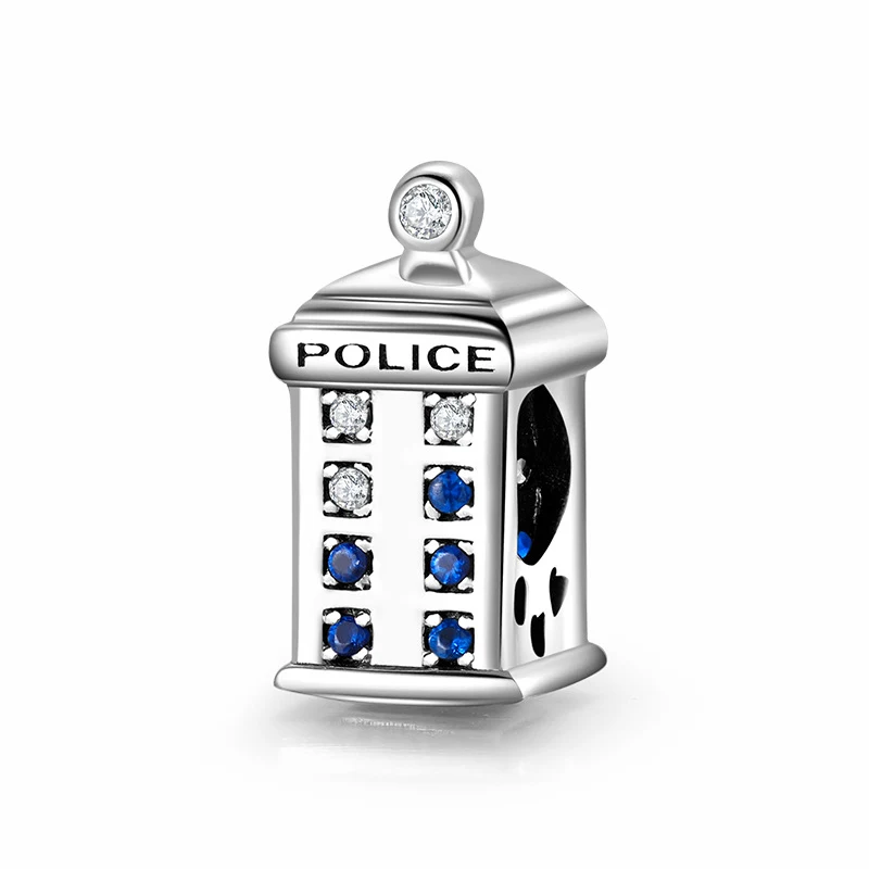 Bracelet S925 Argent Sterling avec perles et pendentif Château Tour Eiffel Paris, accessoires DIY pour bijoux personnalisés.