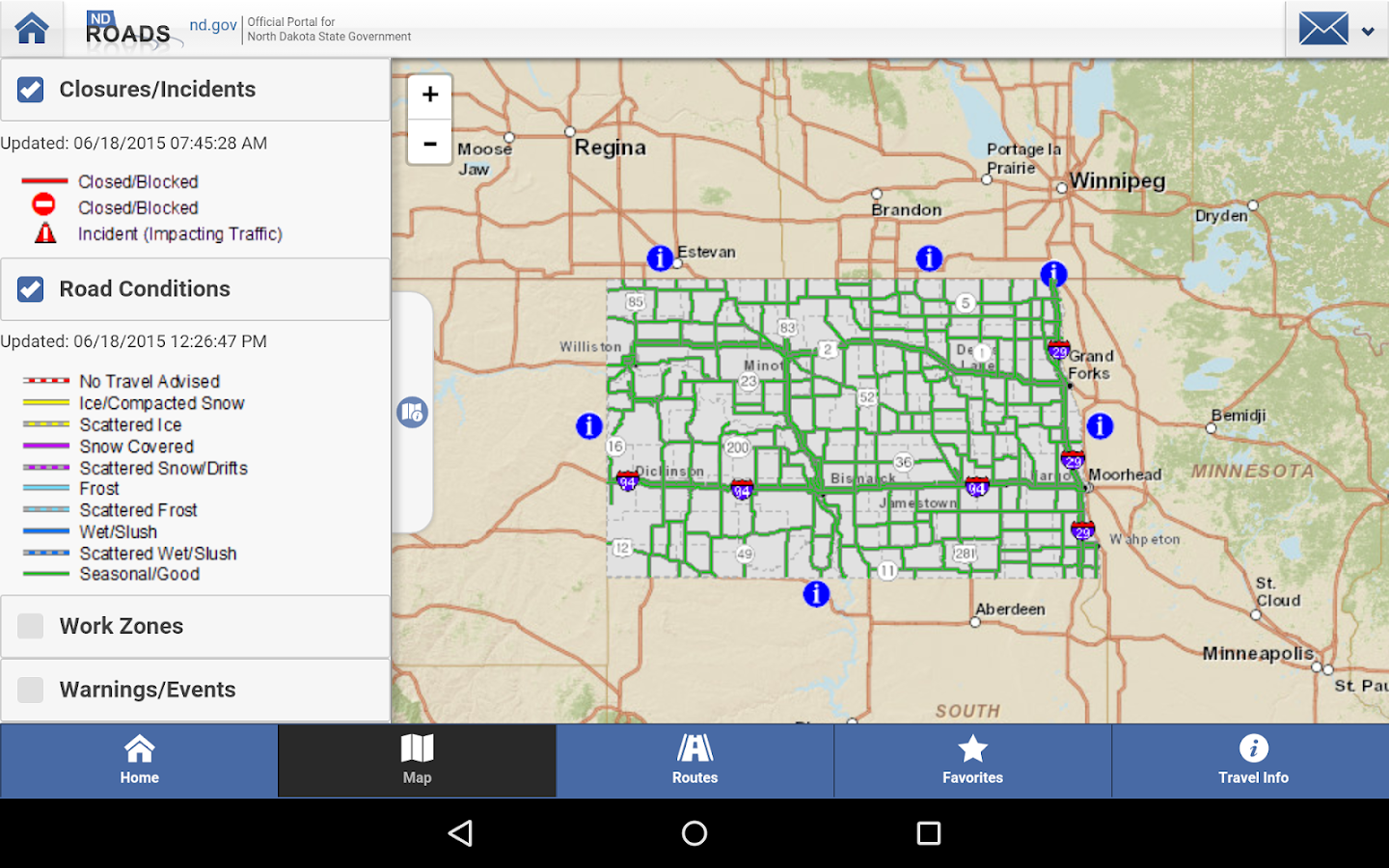 north dakota 511 travel information