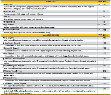 Kerala Spice menu 