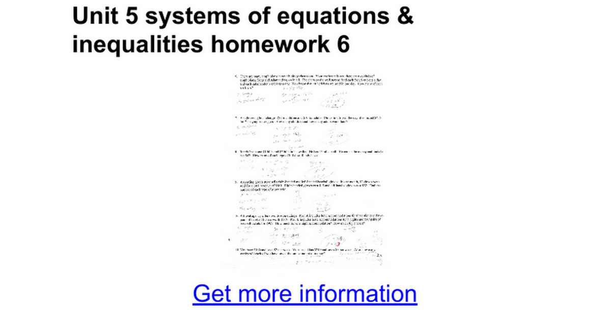 unit 5 systems of equations & inequalities homework 8