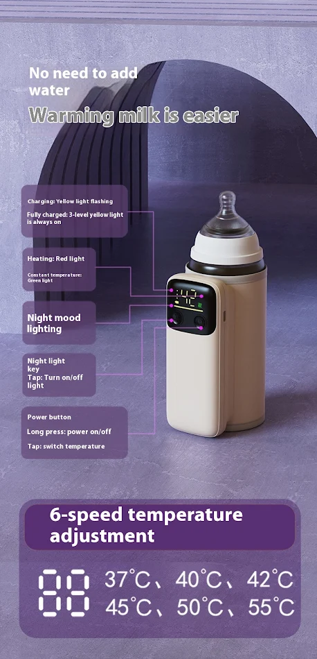 Scaldabiberon universale con custodia isolante, mantiene la temperatura costante del latte, pratico e portatile per bambini.