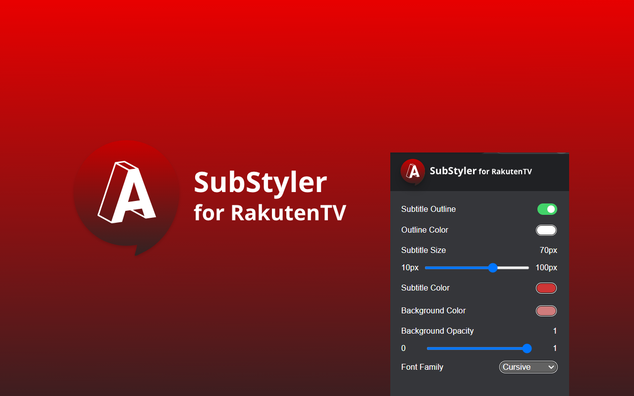 Rakuten TV SubStyler : customize subtitles Preview image 2