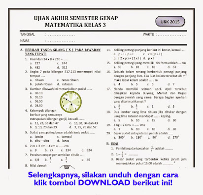 Pdf Soal Kelas 3 Sd