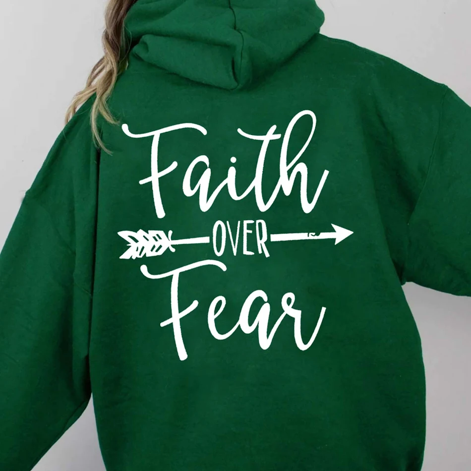 sudadera con capucha cepillada con cordón y bolsillo canguro con estampado de letras lisas para mujer