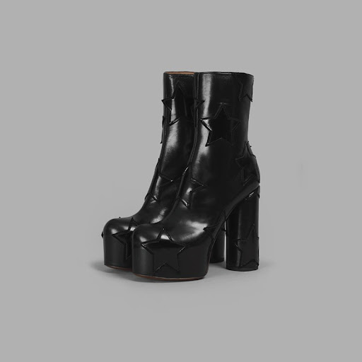 Title 14, Round Head Chunky Heel High Heels with Side Zip...