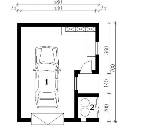 G101 - Rzut garażu