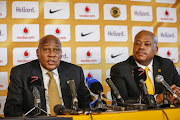 Kaizer Motaung & Bobby Motaung during the Kaizer Chiefs press conference announcing their new coach at Kaizer Chiefs Village, Naturena on June 17, 2015 in Johannesburg.