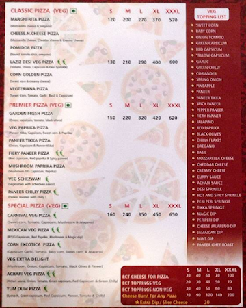 Cafe Pizzaco menu 