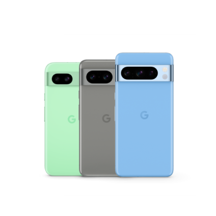 横に並べられた 3 台の Google Pixel。