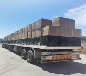 The Sars enforcement team seized this truck containing 472 boxes of raw tobacco with a customs value of R10.9m during an operation in Ekurhuleni on Tuesday. The tobacco had been illegally diverted to an unregistered warehouse.