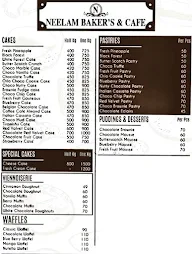 Neelam Baker's & Cafe menu 2