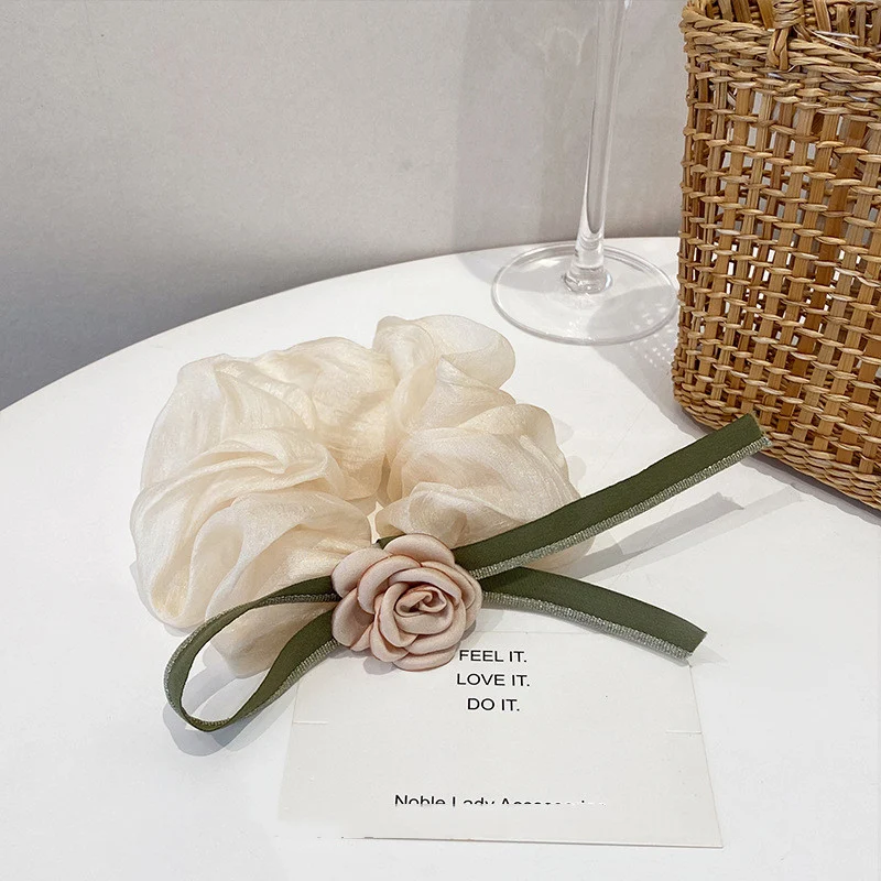 Coletero de cinta Camelia Nuevo, para intestino grueso, temperamento, cuerda para cabello grande, elegante y versátil.