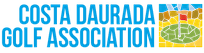 costa daurada golf association logo with a picture of a golf course