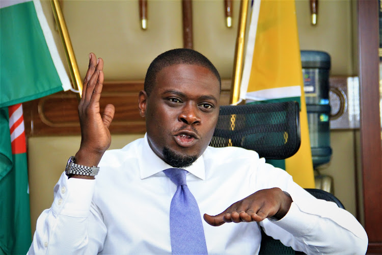 Nairobi Senator Johnson Sakaja during an interview at his office in Nairobi on Tuesday, January 25.