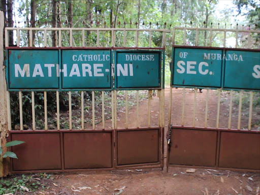 Mathare-ini secondary school in Kigumo sub county, Murang'a County.