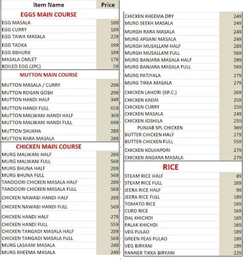 Foodexo Family Restaurant menu 