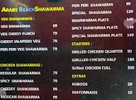 Arabs Beach Shawarma menu 1