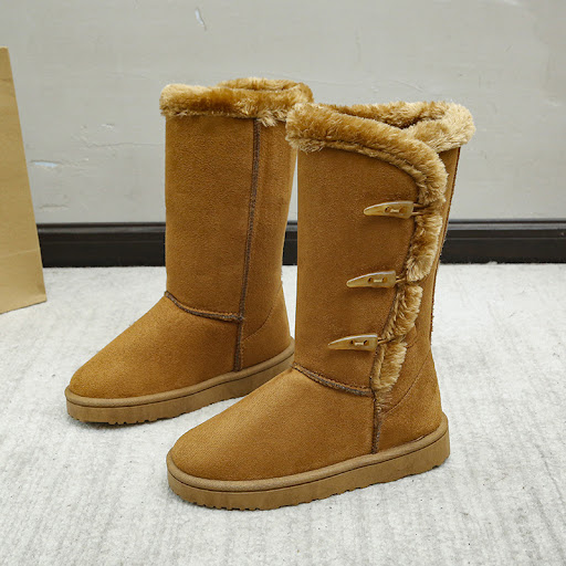 Title 5, Thickened cotton mid-top snow boots, middle tub...